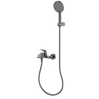 AQM6512GM Como Смеситель для ванны однорычажный, с душевым набором, 3 режима, серый матовый