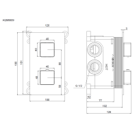 AQM8809BG Savona Встраиваемый термостат на 3 потр. в комплекте с внутр. частью, золото шлифованное