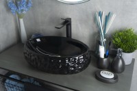 Раковина Gid 9030bf 52232 накладная черная глянцевая 48x34x15
