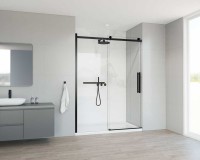 Душевая дверь Como Soft VDS-1CS150CLB, 1500, черный, стекло прозрачное