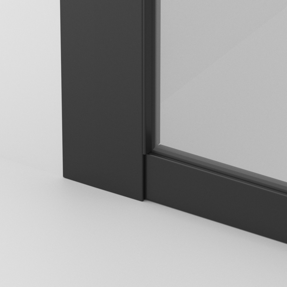 Комплект для установки душевой перегородки (Кронштейн + пристенный профиль + порожек) BelBagno KRAFT-SET-NERO