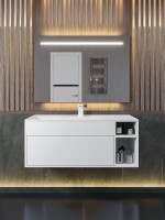 Тумба под раковину для ванной подвесная Uperwood Lotus Premium 100х50х42 см, белая