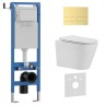 Комплект 3в1 IBERICA BLANCA инсталляция SILENCIO MINI, унитаз BURGOS ALTO белый, кнопка смыва INOX-S золото матовое (IB.001M.BRA.231.1603)