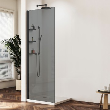 Душевая перегородка Волк-Ин (Walk-In) VSW-1HWS900CGB, 900*2000, черный матовый, стекло тонированное