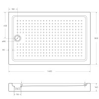 Акриловый поддон CEZARES TRAY-A-AH-140/90-15-W