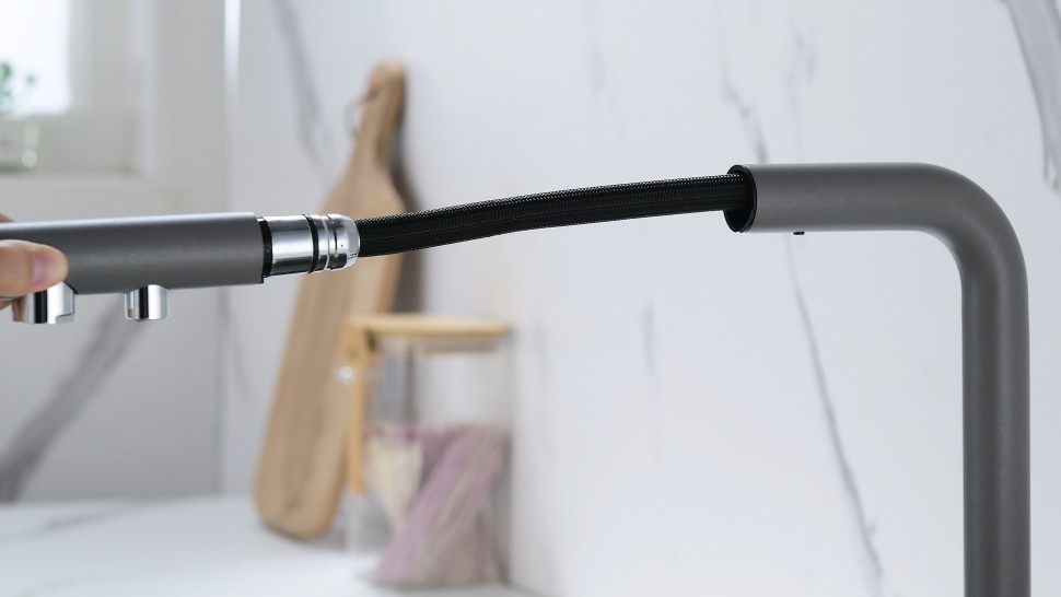 Смеситель для кухни SERPENTINE, серый металлик, Se213222-GRM, Paulmark