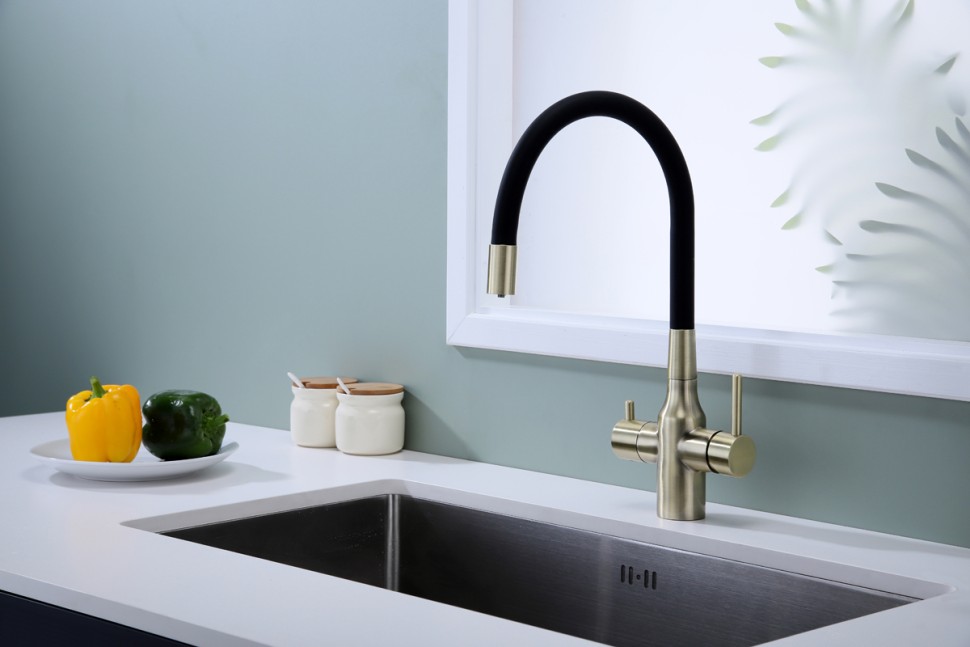 Смеситель для кухни Salix, бронза, Sa213419-BR, Paulmark