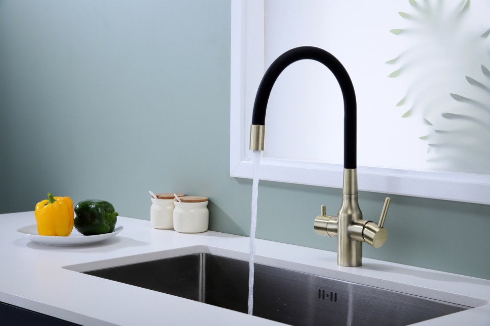 Смеситель для кухни Salix, бронза, Sa213419-BR, Paulmark