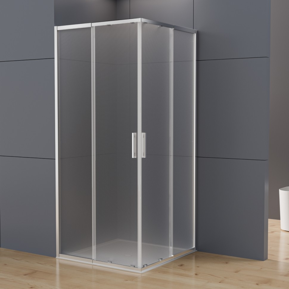 Душевой уголок Rapid-N VSS-3RN8090E10MT, (700-800)x(800-900), хром, стекло текстурное