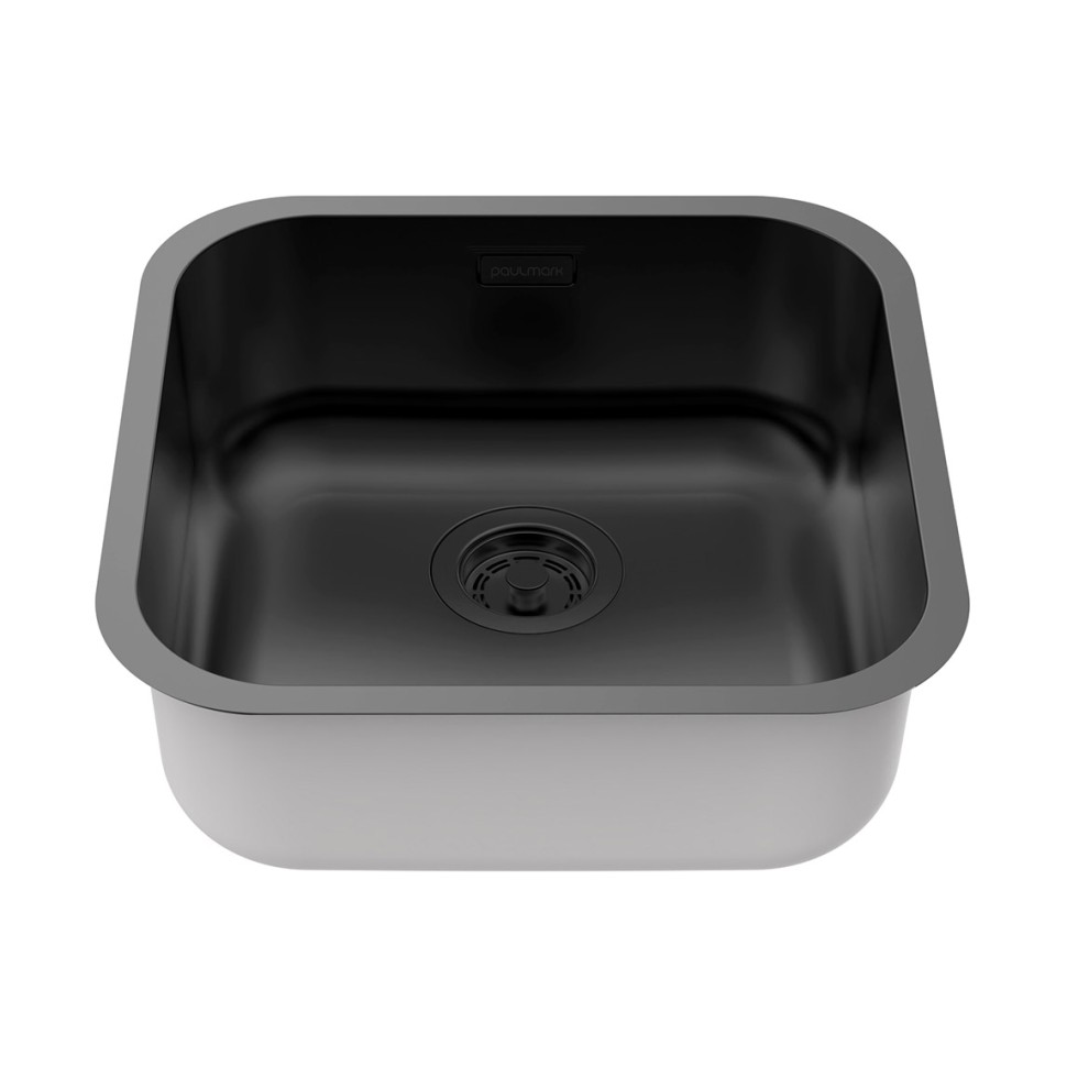 Мойка VELLO 44 UNI, нерж. сталь, VE44-MBN, матовый черный NANO-PVD, 446х446мм, Paulmark