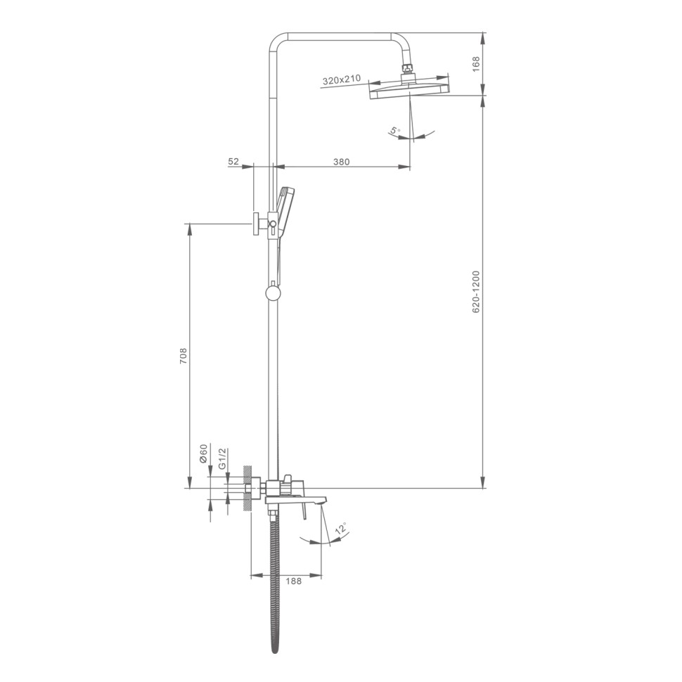 Душевая система Splenka для ванны и душа S01.24.06 Черный