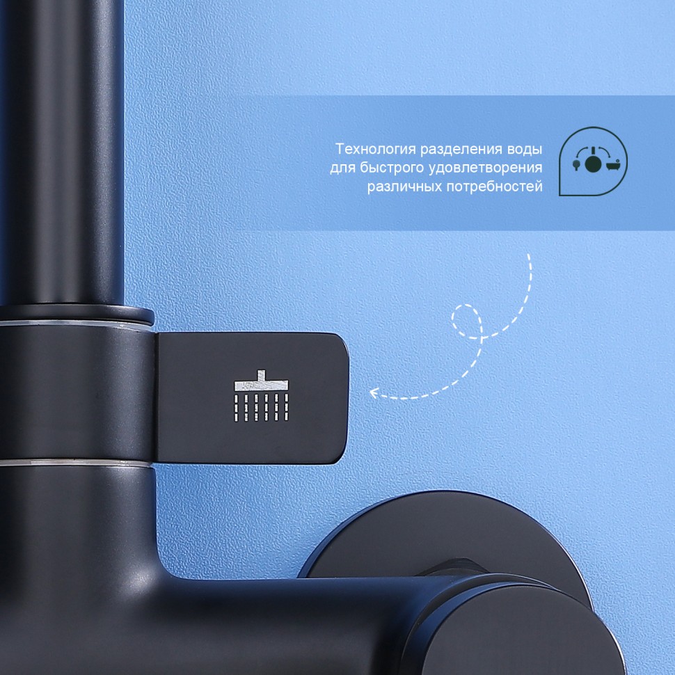 Душевая система Splenka для ванны и душа S41.24.06 Черный