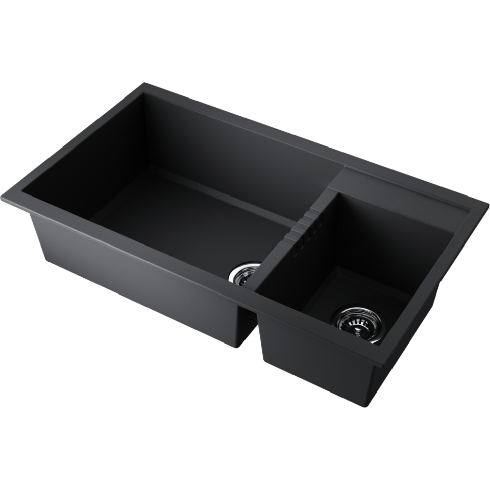 Кухонная мойка Omoikiri Tedori 86-2-LB-BL Tetogranit/черный