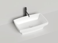 Раковина накладная GLORIA 04 покраска по RAL полностью 600х380х150 S-Stone Матовое