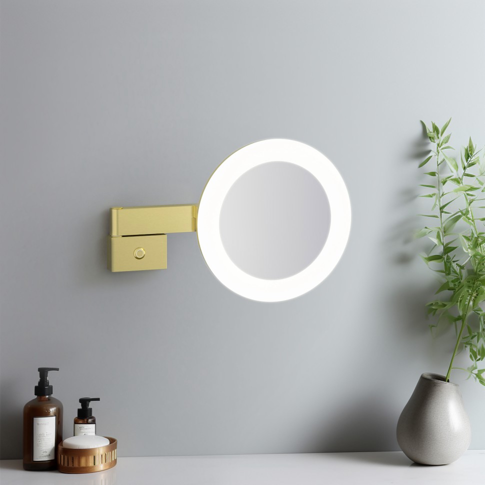 Зеркало с подсветкой Timo Petruma 15276/17 золото матовое