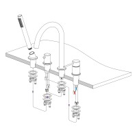 Смеситель для ванны с душем, врезной Timo Saona 2320/18Y черное золото