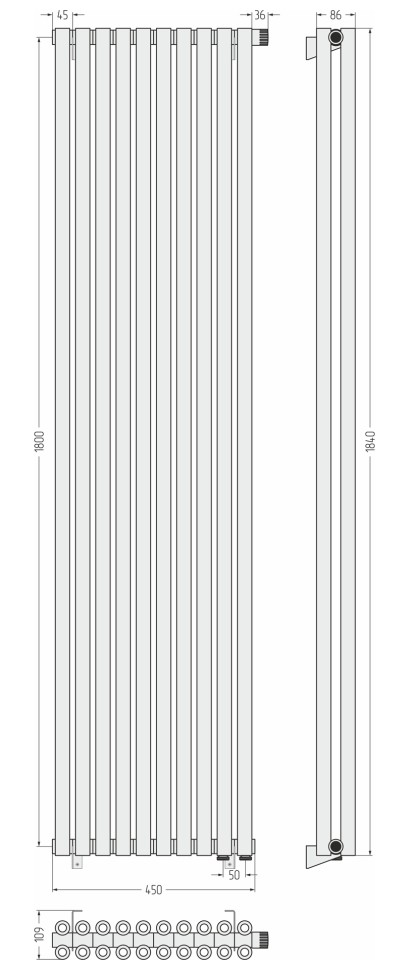 Эстет-00 EU50 1800х450 10 секций
