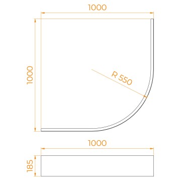 Экран для поддона RGW NP/STYLE (1000x1000)