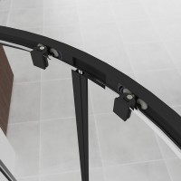 Душевой угол Veconi Evo 200 B, 900х900x1950, черный матовый, прозрачное стекло