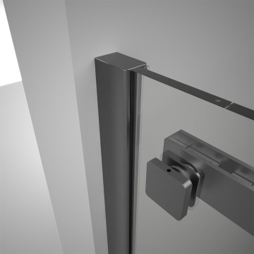 Душевой угол Veconi Rovigo RV-075GR, 1200х1000х2000 графит брашинг, стекло прозрачное