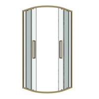 Душевое ограждение Grossman Cosmo 301.K33.02.1010.32.00 (100х100х195) четверть круга,раздвижная,золото сатин,стекло прозрачное, 1 место