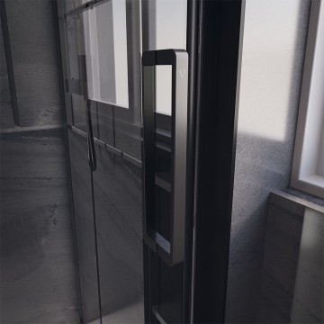 Боковая панель Veconi Premium Trento SP-40B, 1000х2000, черный матовый, стекло прозрачное