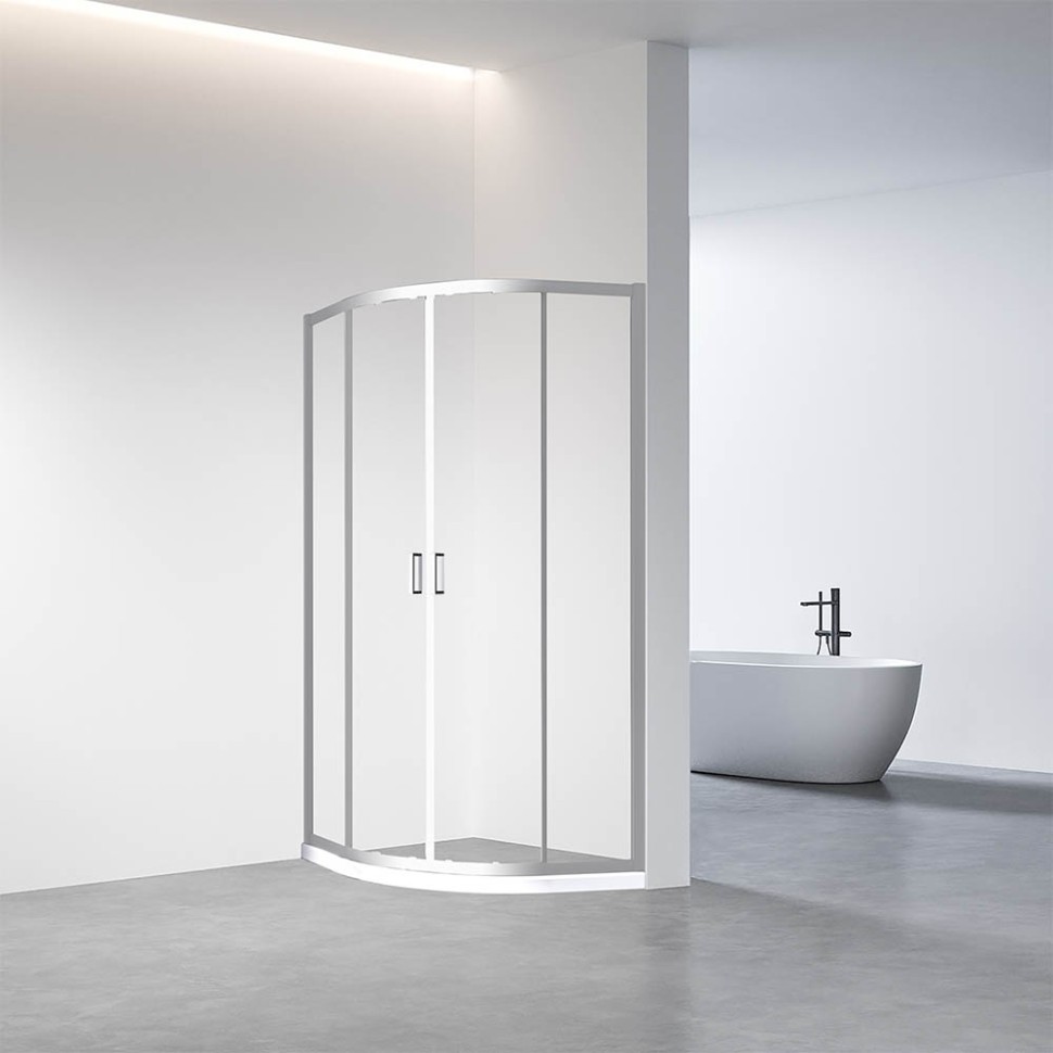 Душевой угол Veconi Rovigo RV-01, 900x900x1950, хром, стекло прозрачное