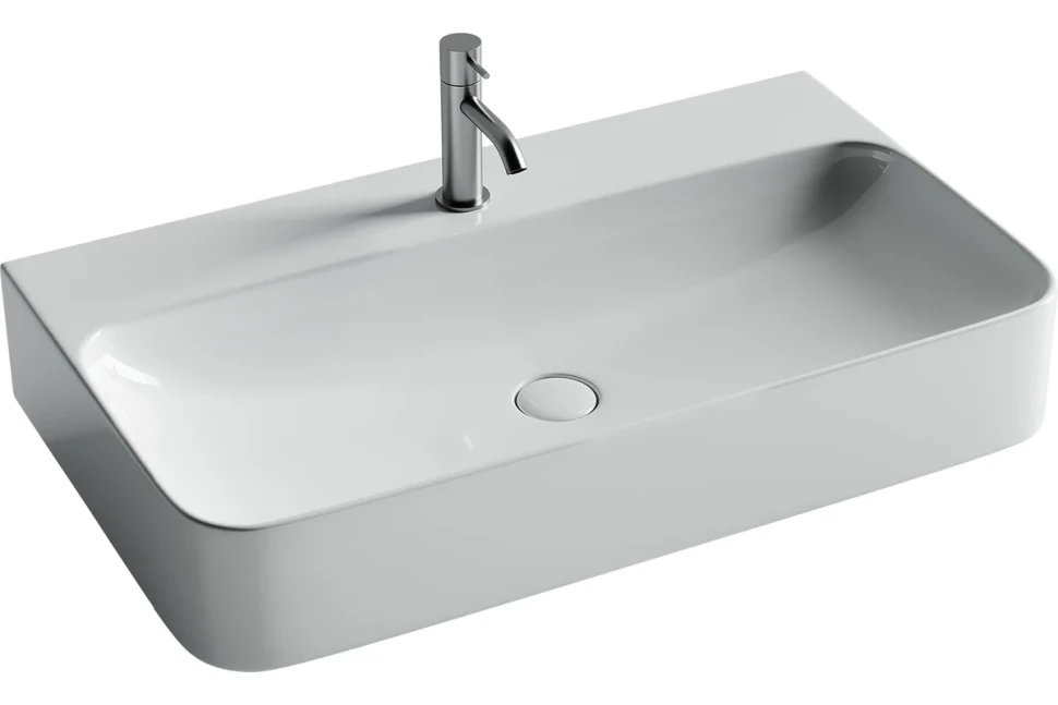 Умывальник AURA с 1 отверстием для смесителя, без перелива 800x470x135мм