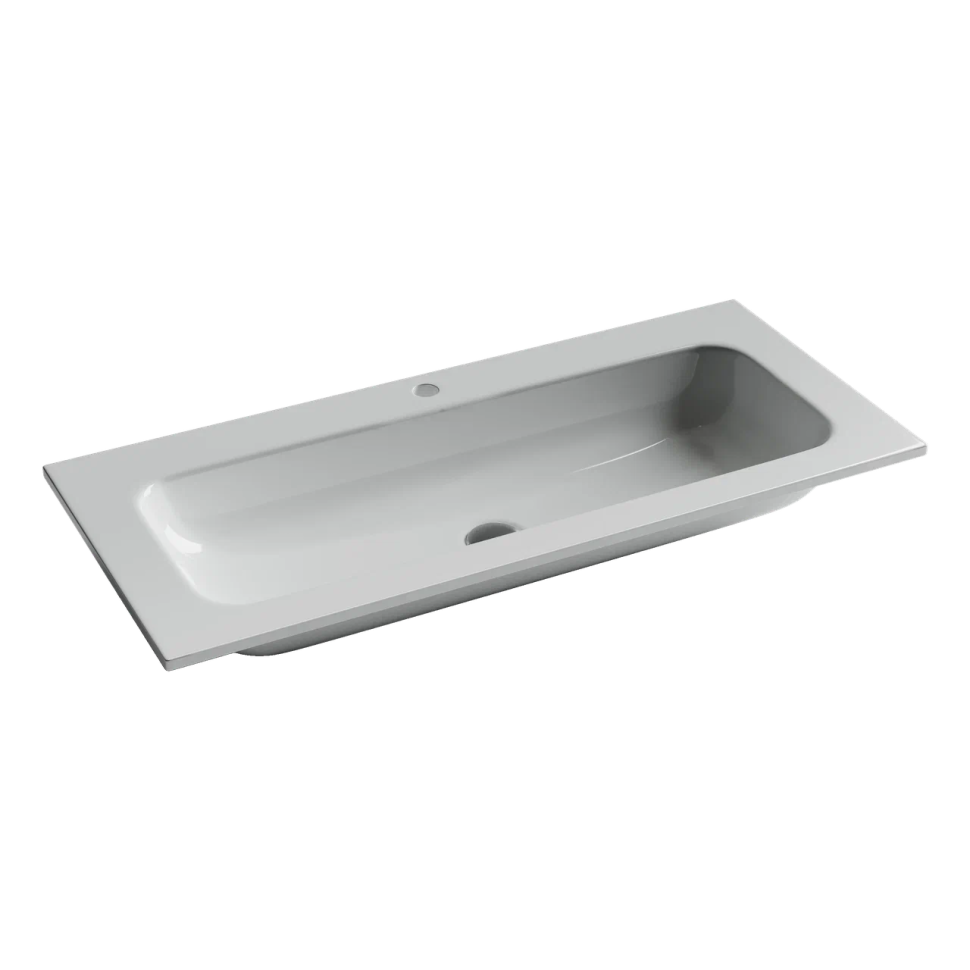 Раковина накладная мебельная Grace прямоугольная, с отверстием под смеситель, 1010x457x137 мм, цвет белый
