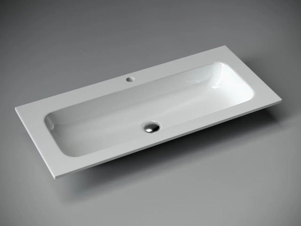 Раковина накладная мебельная Grace прямоугольная, с отверстием под смеситель, 1010x457x137 мм, цвет белый