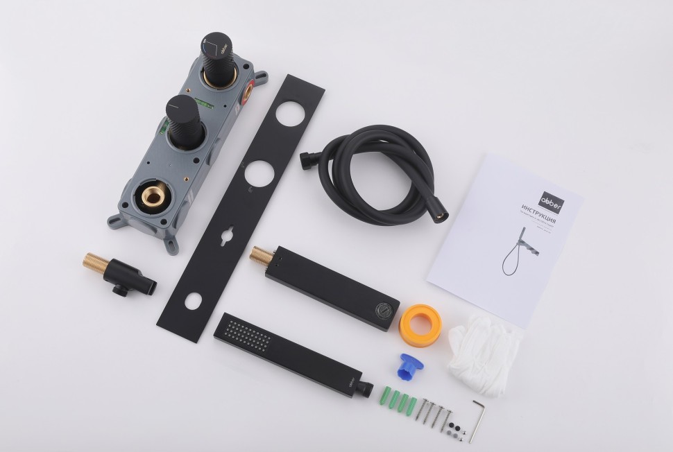 Смеситель ABBER Rund AF8730B для ванны скрытого монтажа, черный матовый