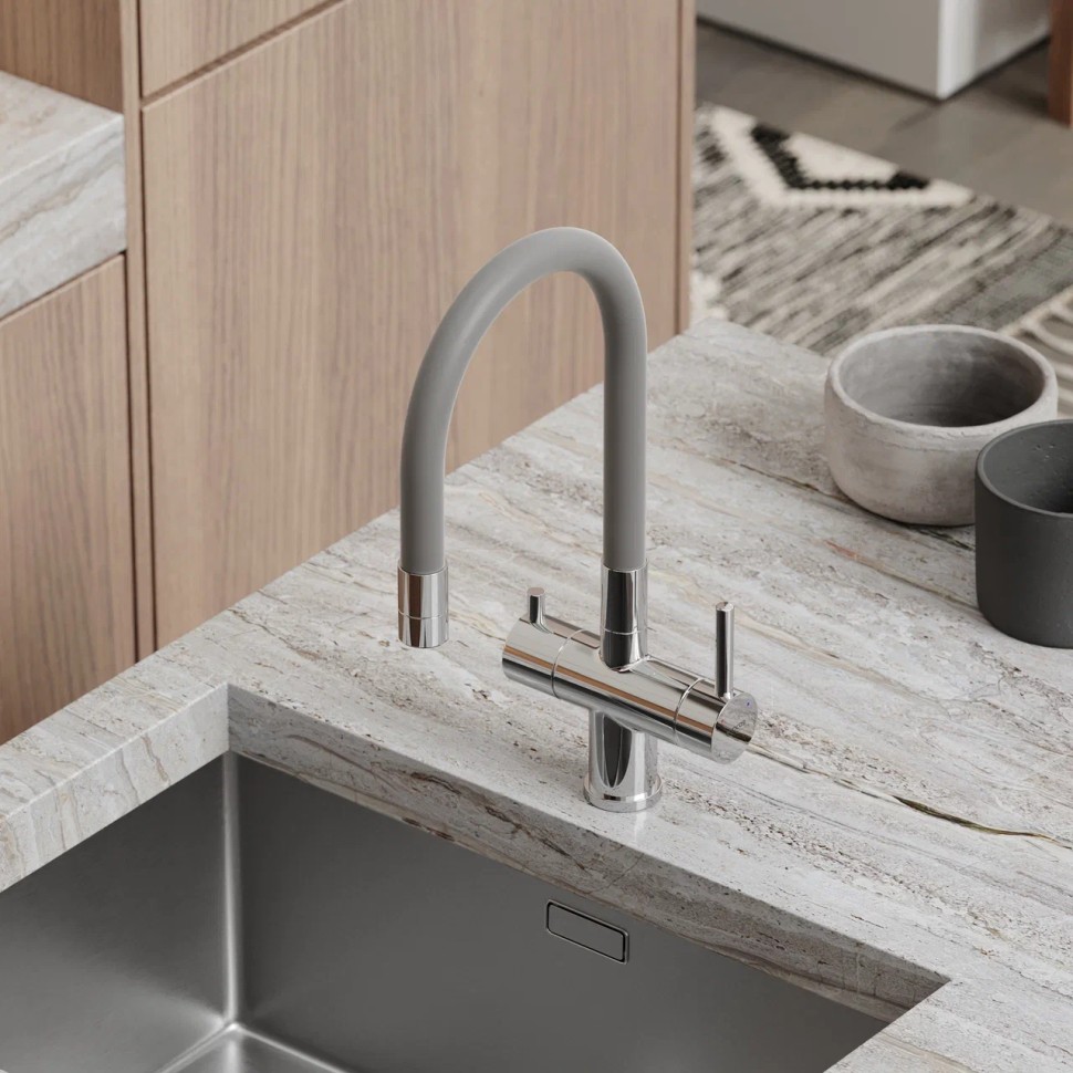 Смеситель для кухни SANCOS Lucia с возможностью подключения фильтра для воды, цвет хром, арт. SC4004CH