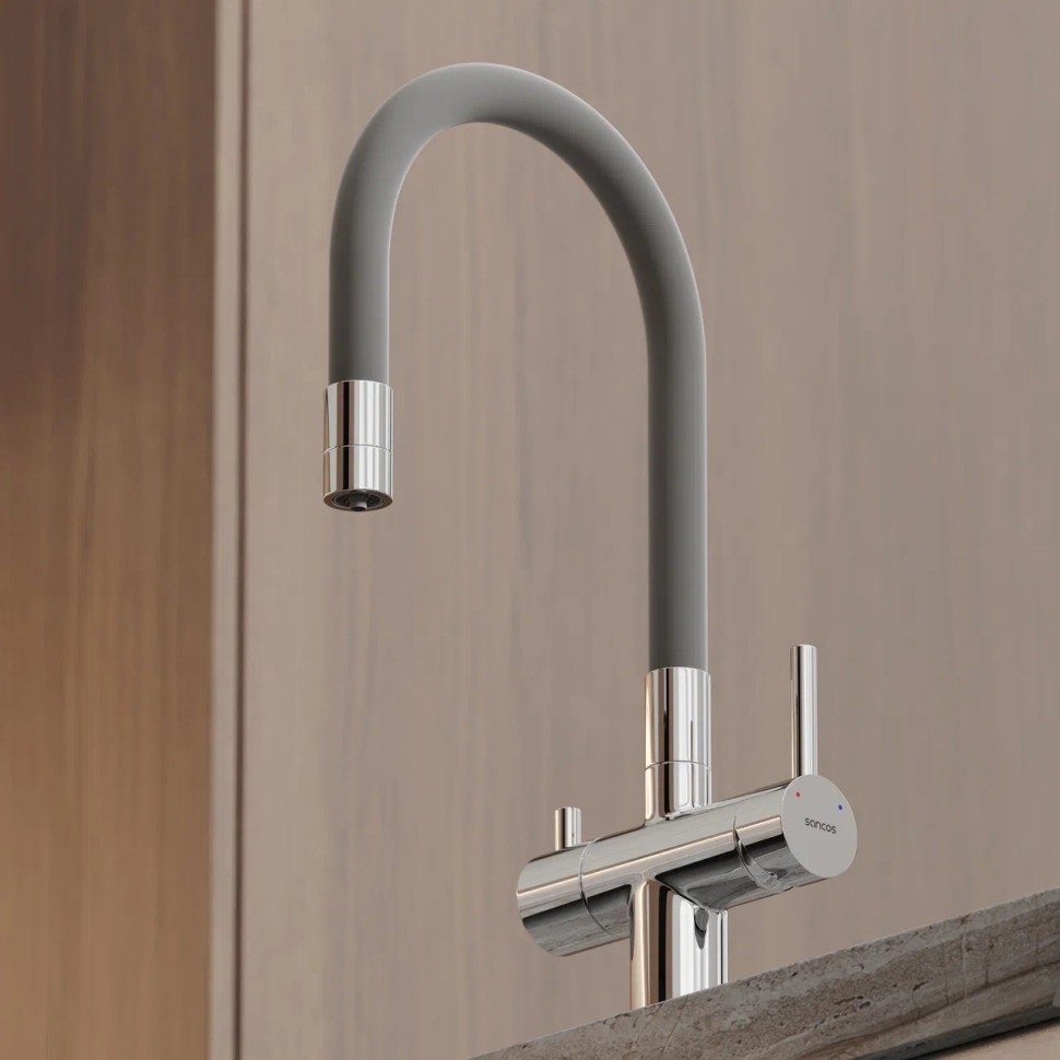 Смеситель для кухни SANCOS Lucia с возможностью подключения фильтра для воды, цвет хром, арт. SC4004CH