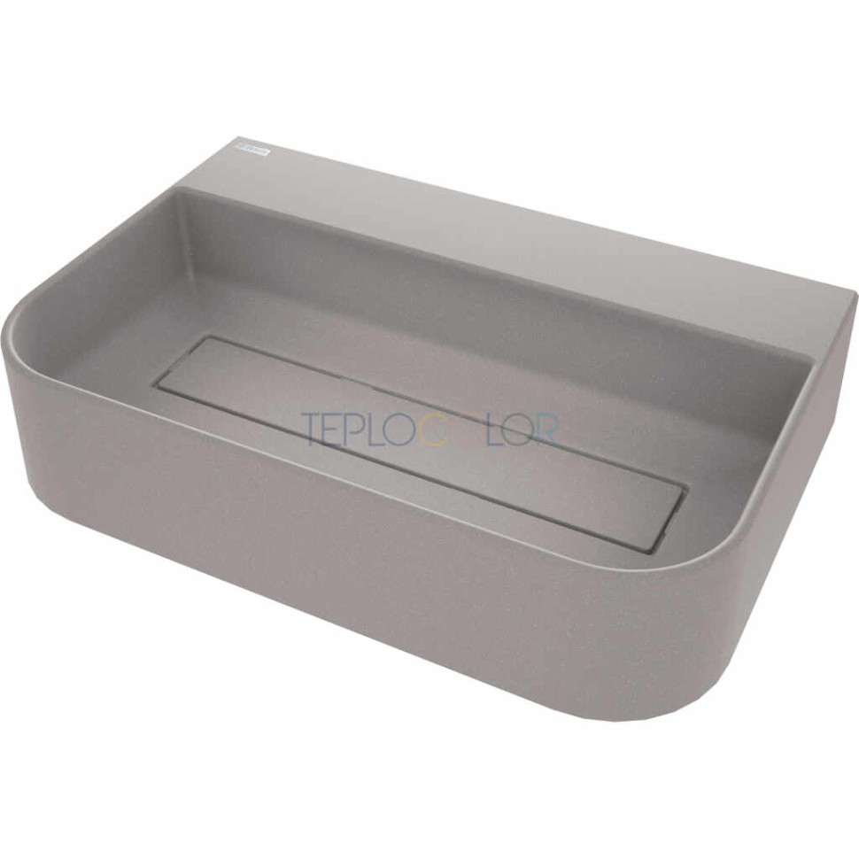 Гранитная раковина, на столешницу, с бортиком для смесителя - с прикрытием сливного отверстия