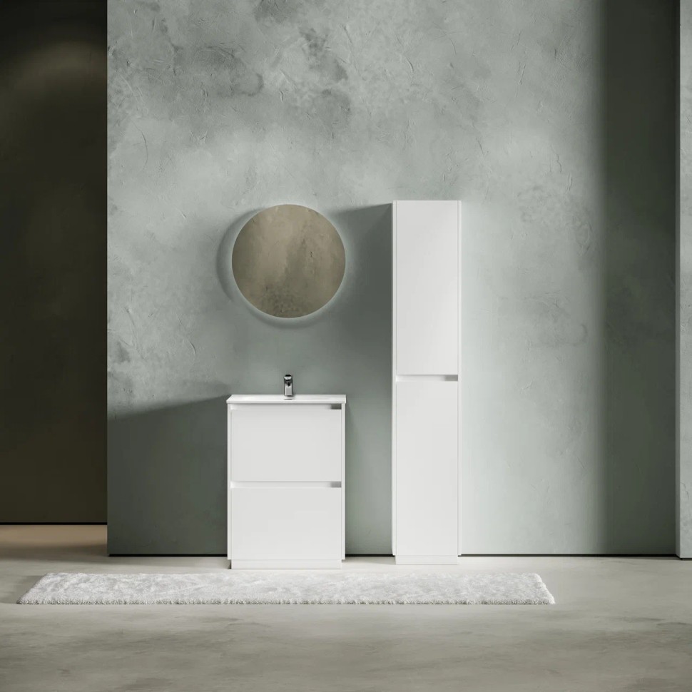 Тумба под раковину SANCOS Libra Floor напольная, 690х450х840, c двумя ящиками оснащенными доводчиками, белый глянец , арт. LB70FW