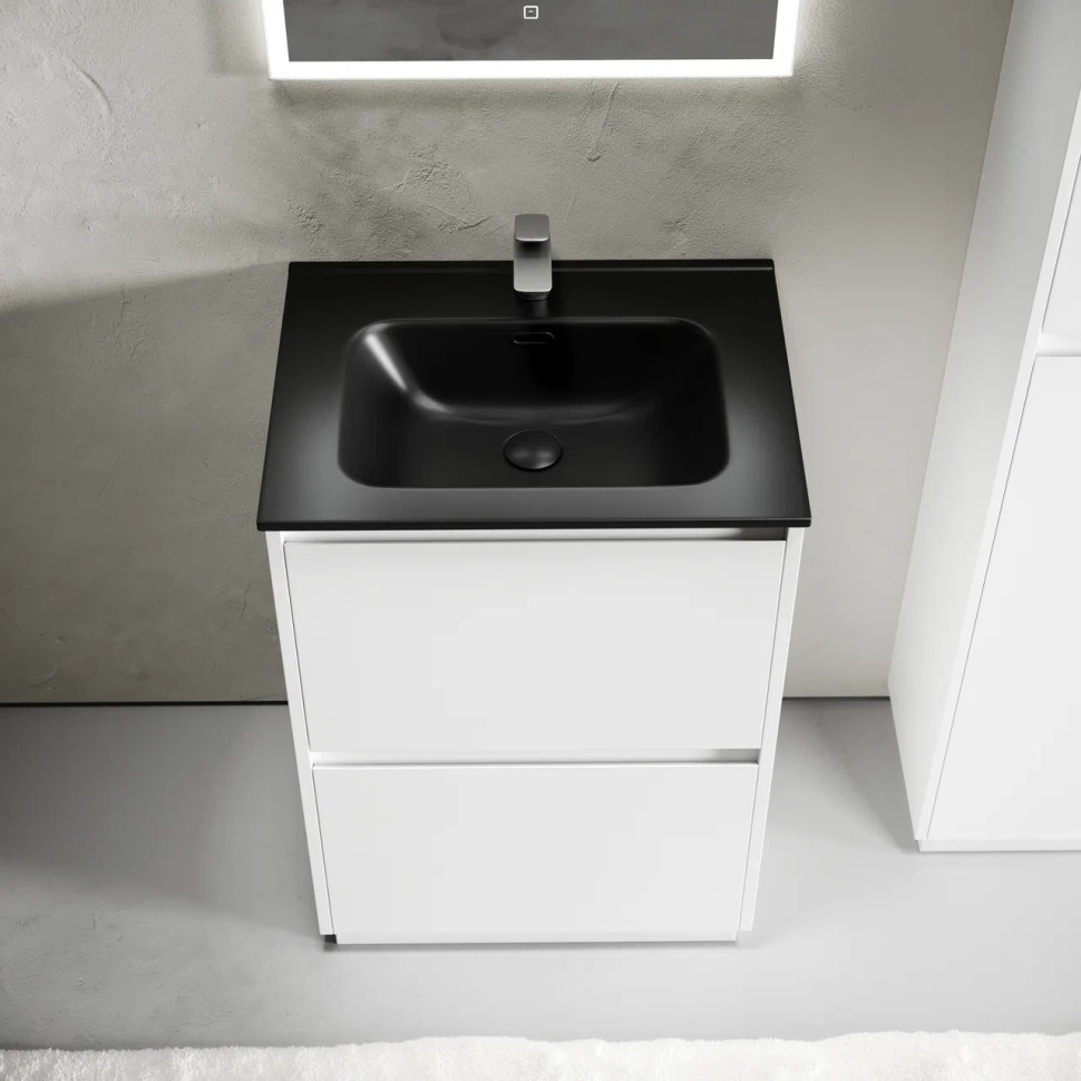 Тумба под раковину SANCOS Libra Floor напольная, 690х450х840, c двумя ящиками оснащенными доводчиками, белый глянец , арт. LB70FW