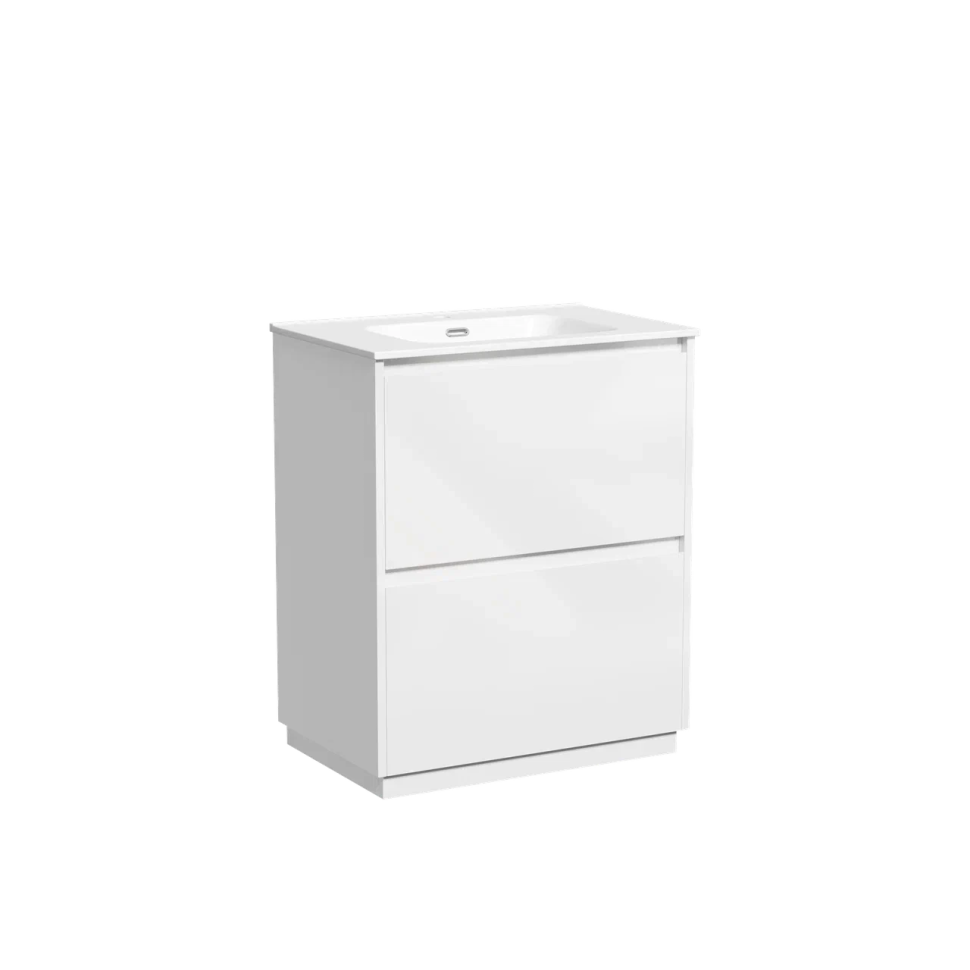 Тумба под раковину SANCOS Libra Floor напольная, 690х450х840, c двумя ящиками оснащенными доводчиками, белый глянец , арт. LB70FW