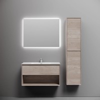 Тумба подвесная SANCOS Marmi 1.0 890х445х520 c одним ящиком оснащенным доводчиками скрытого монтажа и открытой нишей, дуб галифакс натуральный, арт. MR1.090EG