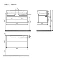 Тумба подвесная SANCOS Marmi 1.0 890х445х520 c одним ящиком оснащенным доводчиками скрытого монтажа и открытой нишей, дуб галифакс натуральный, арт. MR1.090EG