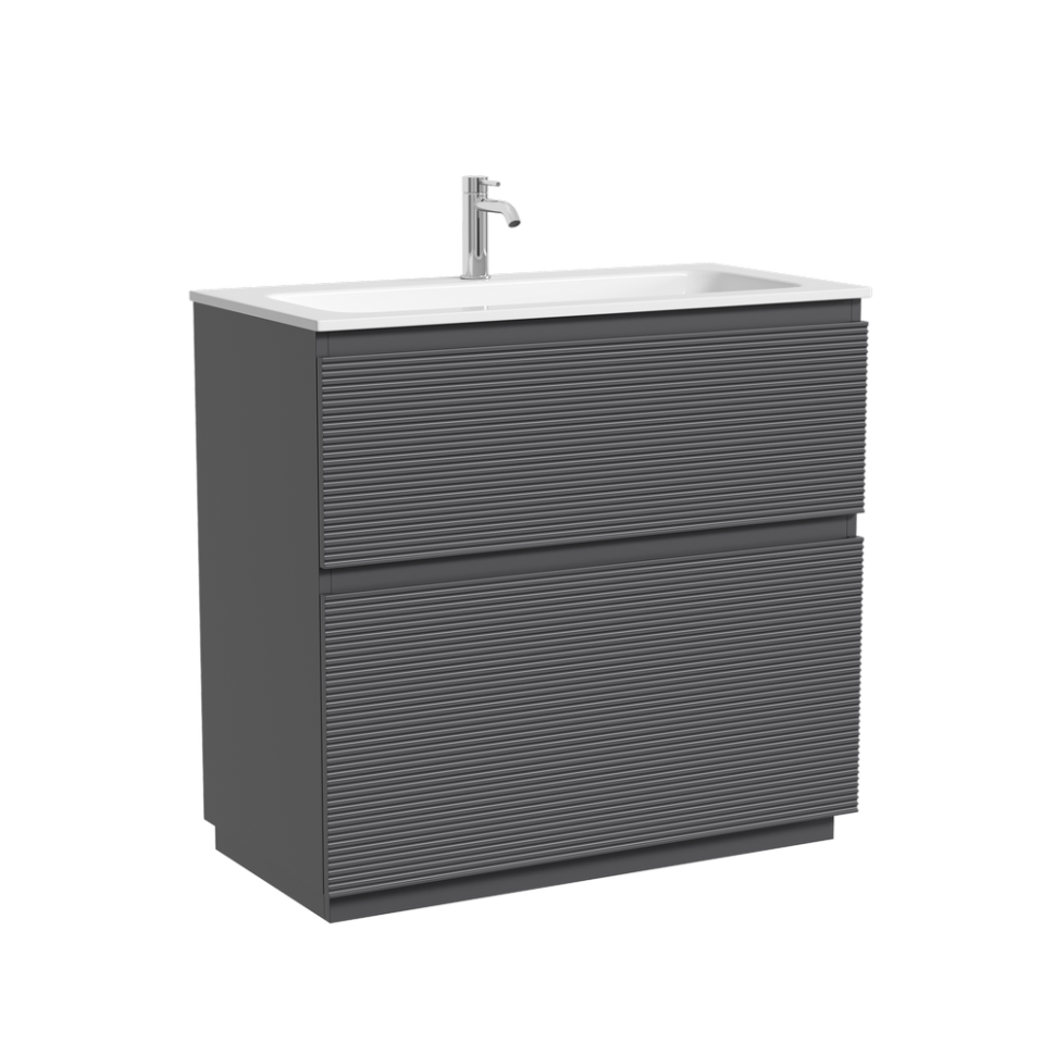 Тумба напольная SANCOS Folk Floor 890х445х850, c двумя ящиками оснащенными доводчиками, Grey soft, арт.FL90FGS