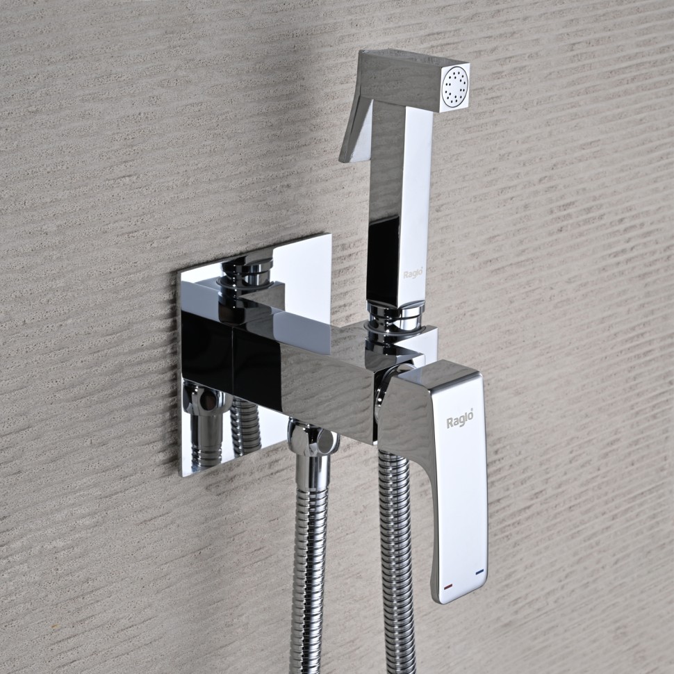 Смеситель Raglo встраиваемый с гигиеническим душем хром