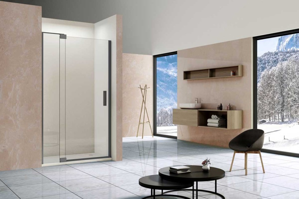 Душевая дверь Extra VDP-1E8090CLGM, 800/900, вороненая сталь, стекло прозрачное (набор))