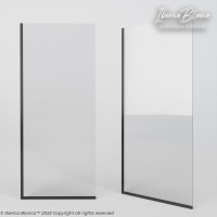Шторка для ванны IBERICA BLANCA Mod.403 неподвижная прозрачное стекло/черный 50х140см (IB403.SB.140.50)