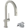 Смеситель Hansgrohe Aqittura для кухни, 1 отверстие, с вытяжным изливом 1jеt и функцией фильтрации, цвет: нержавеющая сталь 76803800