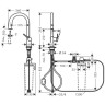 Смеситель Hansgrohe Aqittura для кухни, 1 отверстие, с вытяжным изливом 1jеt и функцией фильтрации, цвет: нержавеющая сталь 76803800