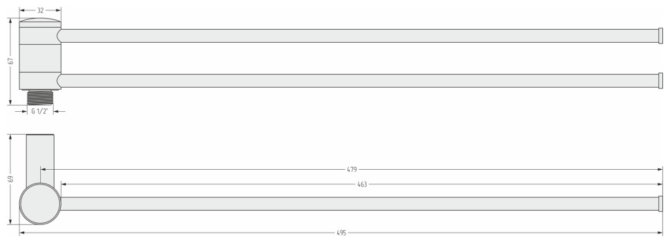 Полотенцедержатель 360 / L 500