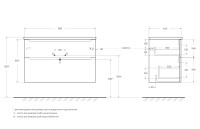 База под раковину подвесная BelBagno ETNA-H60-1000-2C-SO-RW-P Rovere Moro