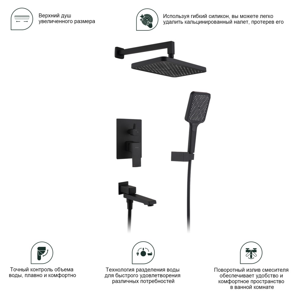 Душевая система Splenka встраиваемая S01.27.06 Черный