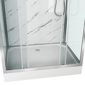 Душевая кабина Niagara Luxe NG-7772QM (120x90х210) низкий поддон(15см),дверь раздвижная,стенки мрамор,4 места
