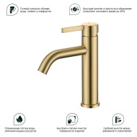 Смеситель Splenka для умывальника S221.10.03 Золотой сатин